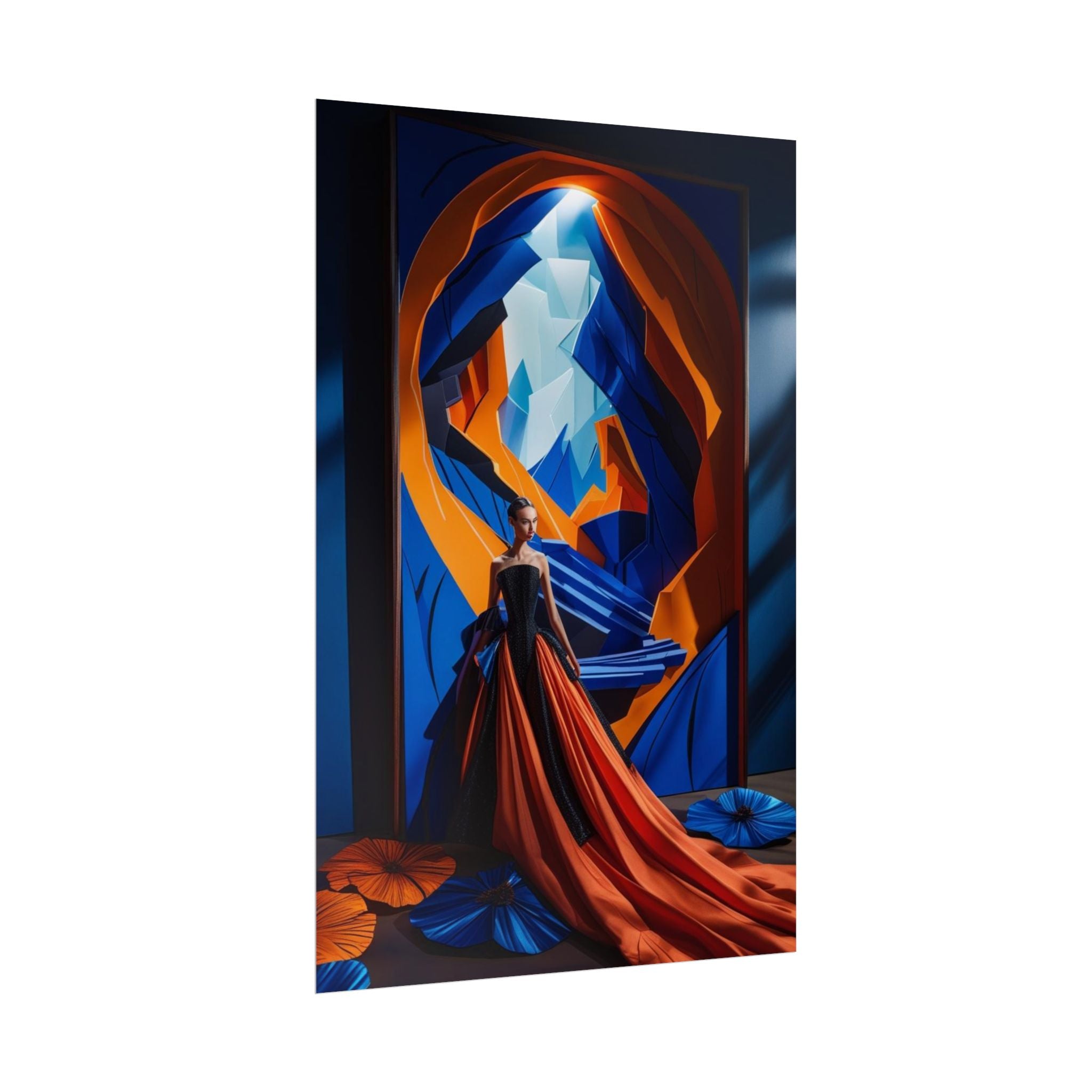 Dramatic Fashion in Orange & Blue