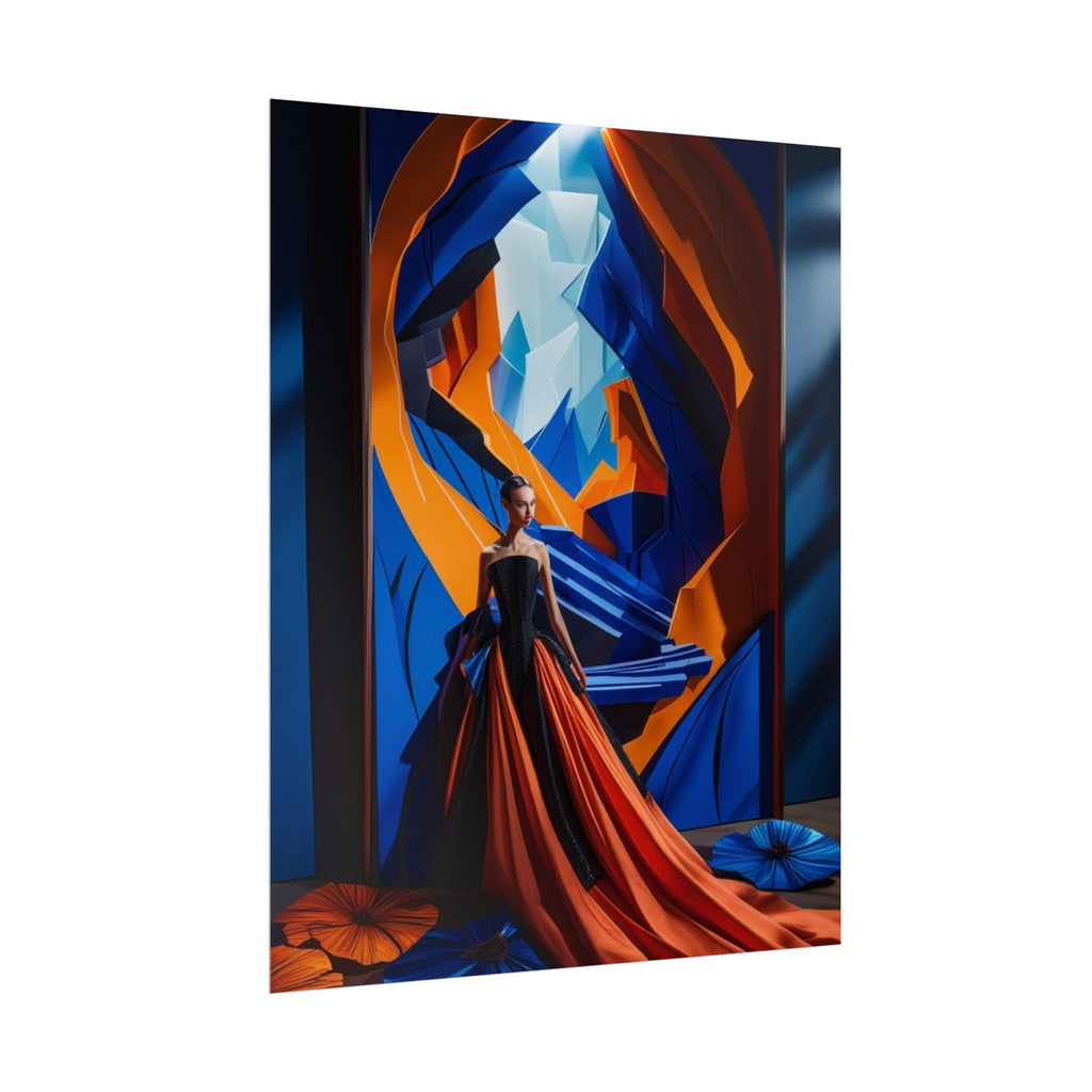 Dramatic Fashion in Orange & Blue